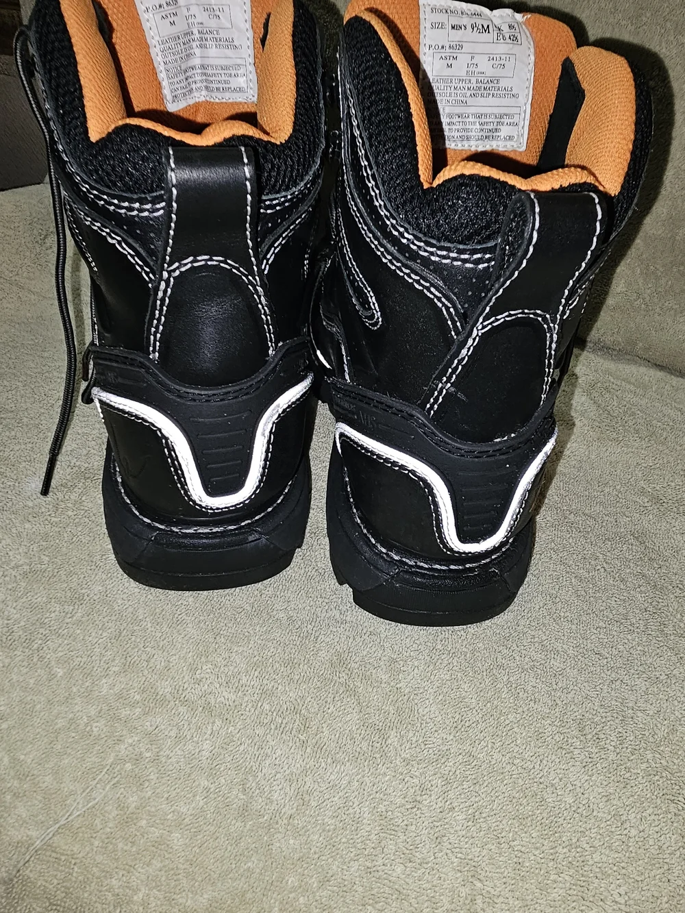 Throggood Black and Orange Safety Work Boots for Men